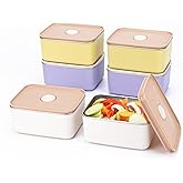 fecoqi 6 PCS Stainless Steel Food Storage Containers with Lids(20oz), Stainless steel Freezer Safe, Microwave Safe, Airtight Food Containers,For Meal Prep,Fruit,Snack, Leftovers