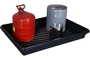 UltraTech 1034 Polyethylene Ultra-Utility Tray, 18 Gallon Capacity, 40-1/4" Length x 28-1/4" Width x 5" Height, Black