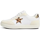 TIMEJOY Fashion Star Sneakers for Women Glitter Sequins Lace Up Low Top Walking Shoes Comfortable Cushioned for Party, Casual & Daily Outfits