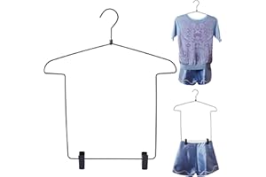 Body Shape Hanger Wire Body Shape Coat Rack with Sliding Clip Metal Pant & Clothing Hanger Sturdy Clothes Display for Clothin