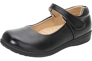 WUIWUIYU Girls Mary Janes Shoes School Performance Uniform Dress Flat Shoes (Toddler/Little Kid/Big Kid)