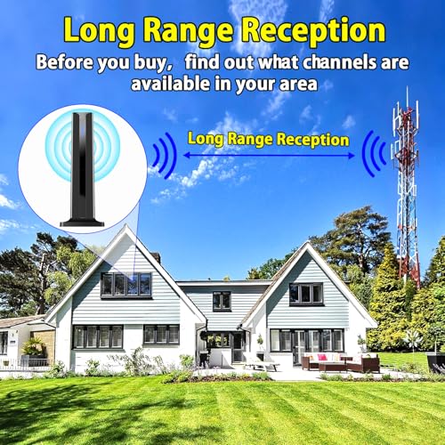 Digital TV Antenna for Smart TV Indoor,2026 TV Antenna with 3M Stick Base, 360°&Long Range Reception HDTV Antenna for Local Channels, Easy Installation Antennas for TVs Without Cable (7.0 in)