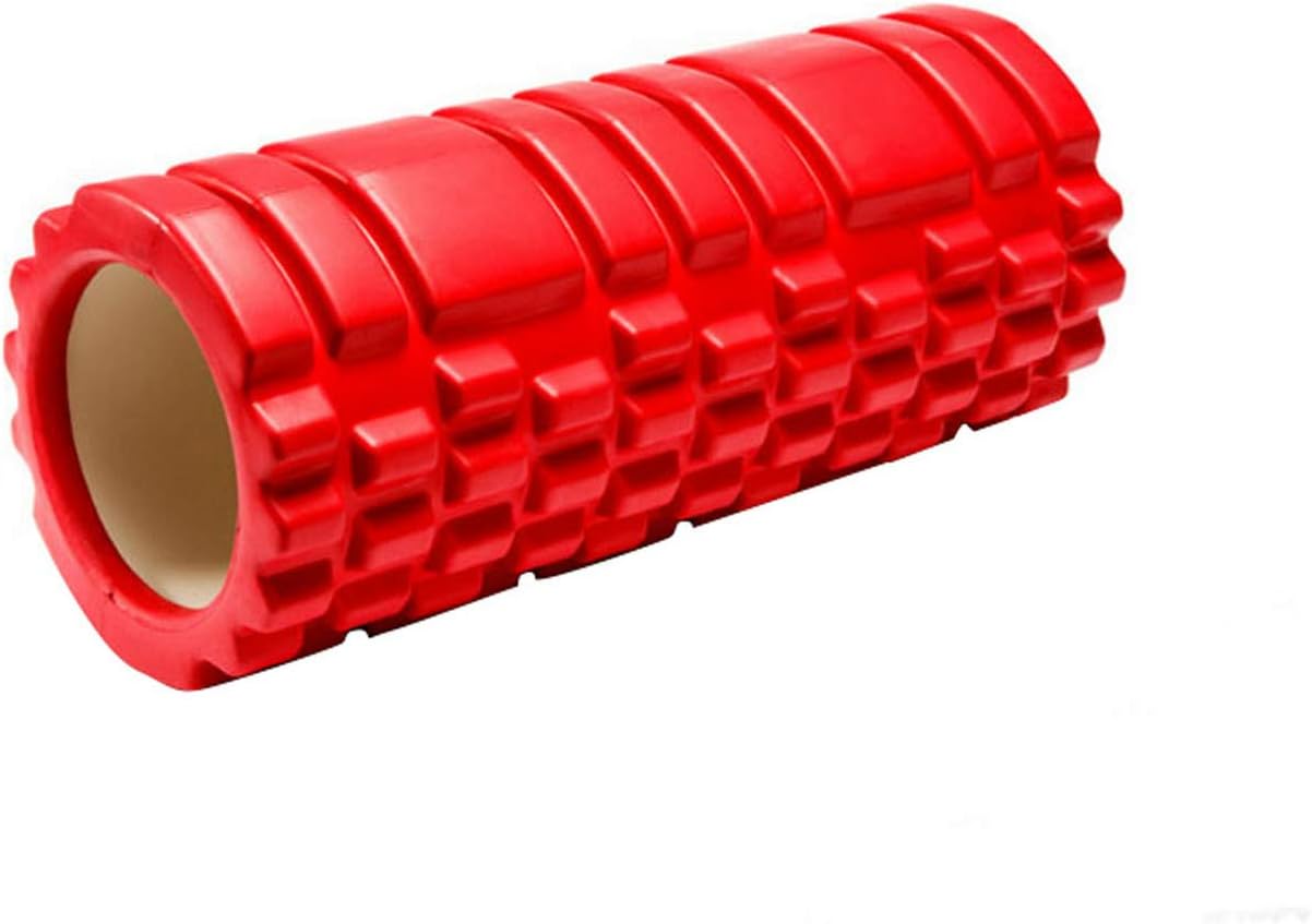 LAKUYO フォームローラー グリッドフォームローラー ストレッチローラー ヨガポール トレーニング ストレッチポール レッド