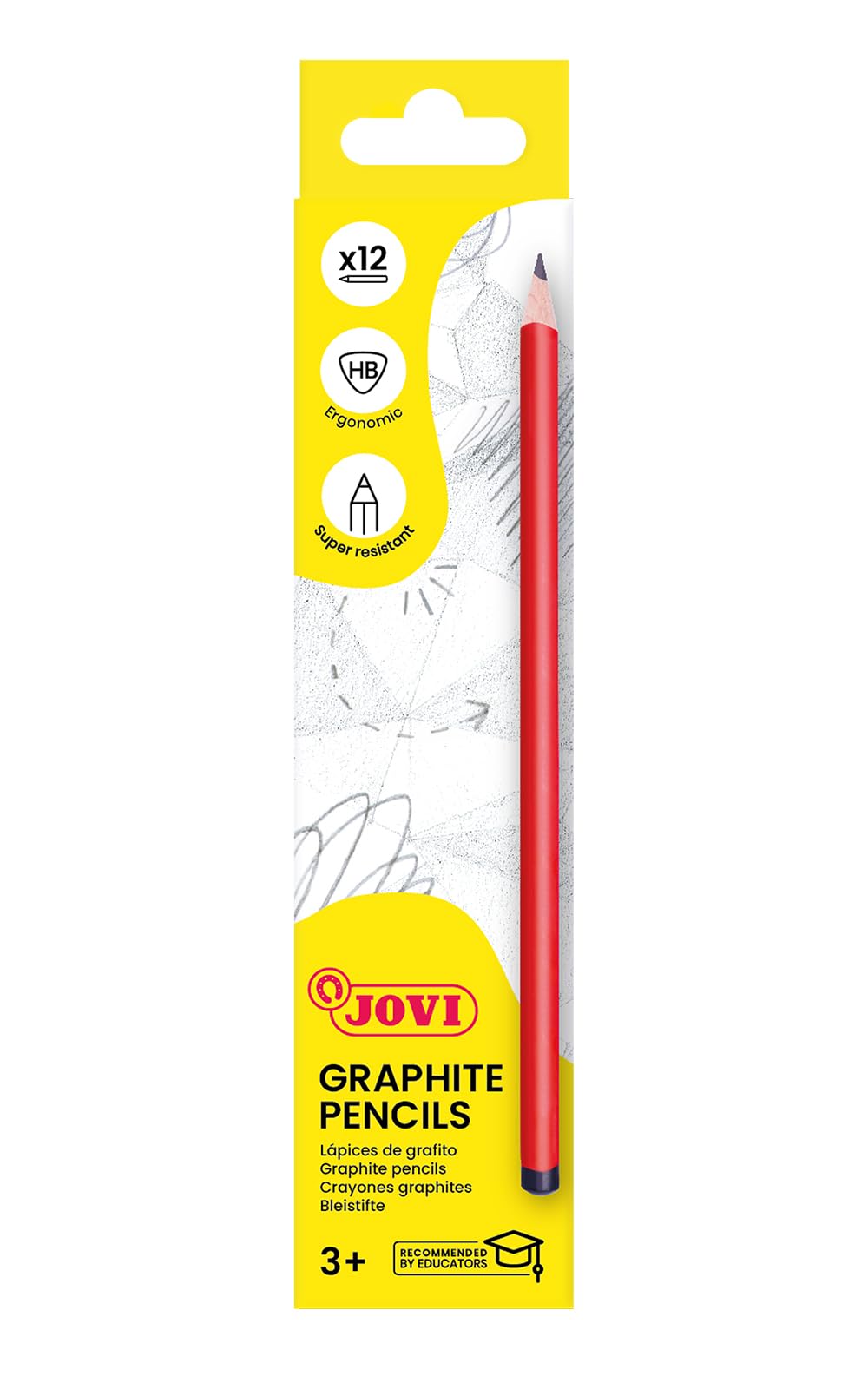 Jovi 736/12-HB - Pack of 12 Triangular Pencils