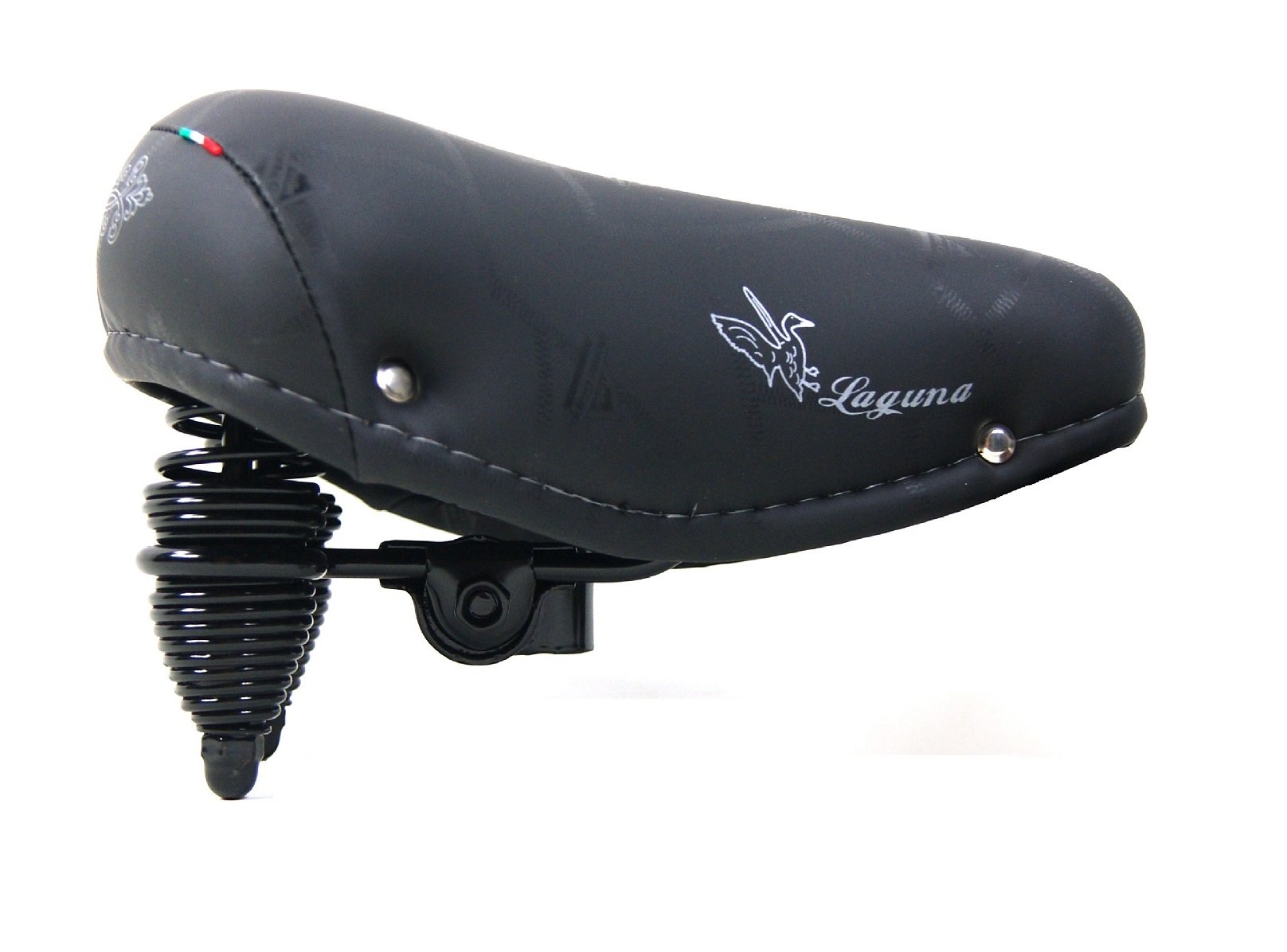 Selle Montegrappa BICYCLE_SEAT Saddle - City Bike, Black - 100% Made in Italy with Springs, Imitation Leather - Unisex