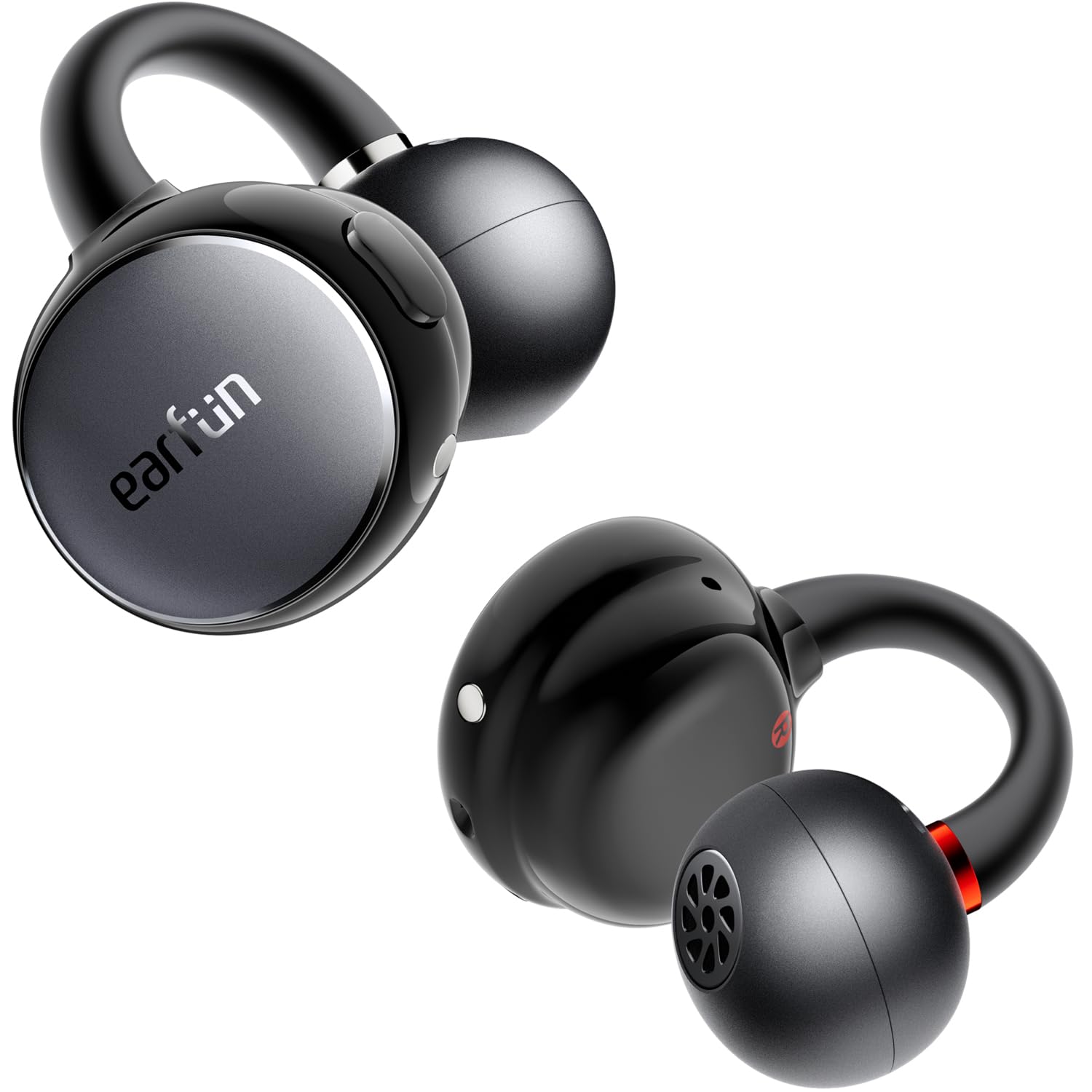 EarFun Clip Open Ear Kopfhörer Bluetooth, komfortabler Sitz, 10.8 mm Carbon-Treiber, Hi-Res Audio, LDAC, BassSurge, 40 Std. Akku, klare Anrufe, Clip-On Earbuds mit Bluetooth 6, Multipoint, IP55, APP
