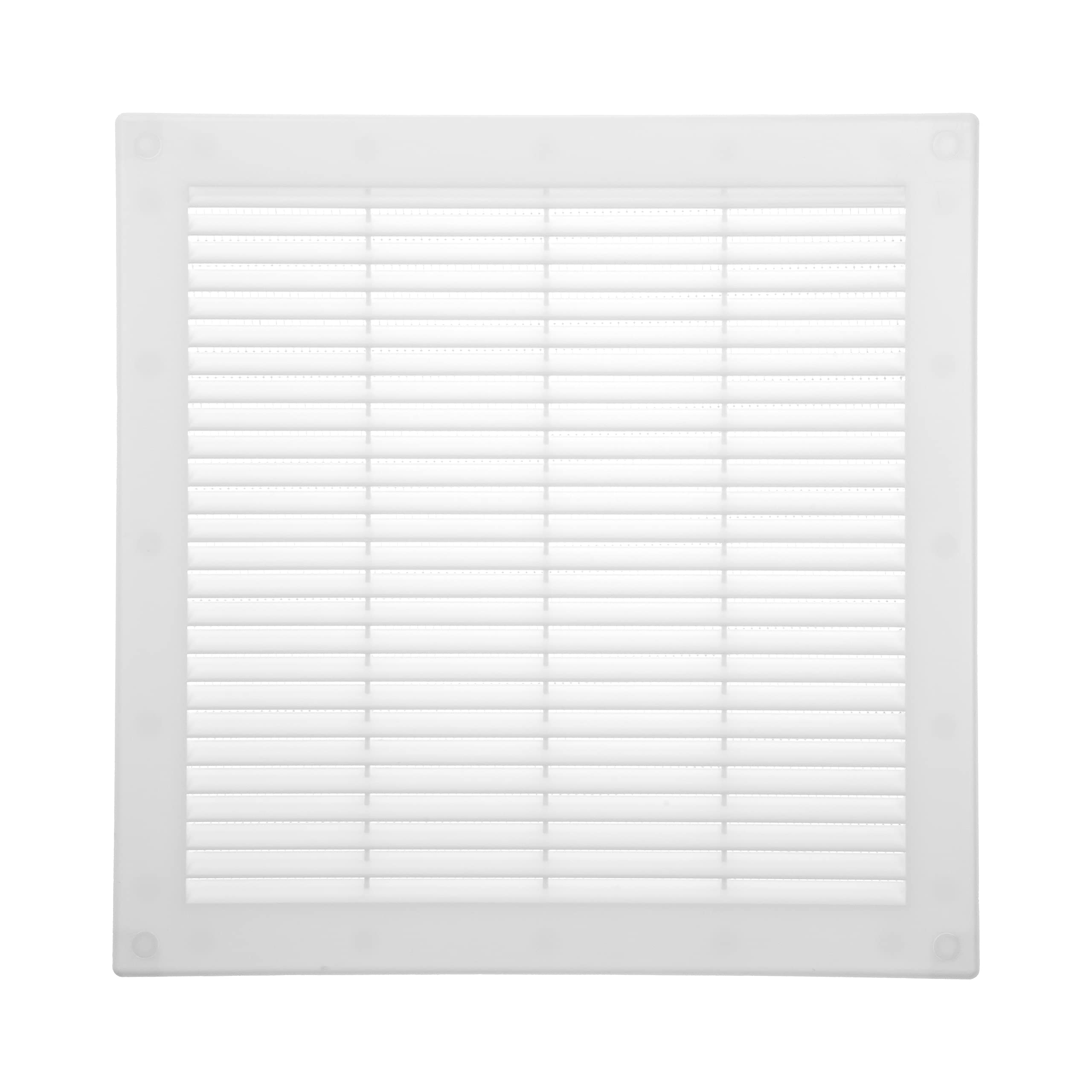 Vent Systems 300 x 300 mm / 12'' x 12'' Inch White Soffit Vent Cover - Flat Square Air Vent Louver - Grille Cover - Built-in Mesh Screen - HVAC Vents for Bathroom, Home Office, Kitchen
