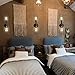 Airposta 2-Light Industrial Bathroom Vanity Light Farmhouse Metal Cage Vintage Vanity Wall Sconce Lighting Edison Black Rustic Oil Rubbed Bronze Wall Light Fixture for Bathroom Mirror Dressing Table