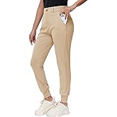 MIVEI Women's Stretch Golf Joggers Pants - Tapered Dress Casual Athletic Travel Work Sweatpants with Zipper Pockets UP50