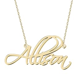 UMAGICBOX Personalized Allison Name Necklace 18K