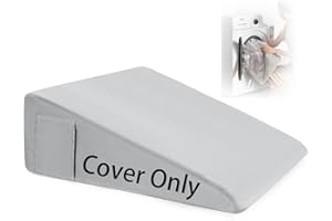 Lossey 7.5 inch Wedge Pillow Replacement Pillow Cover, Breathable Short Plush Triangle Wedge Pillow Case with Smooth Zipper, Removable & Machine Washable