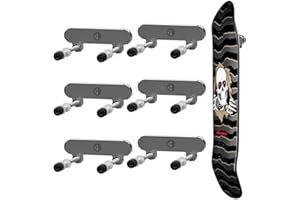 ezbnb 6 Packs Skateboard Wall Mount Aluminum Skateboard Hanger for Skateboard Deck Display Skateboards Storage Horizontal & Floats Vertically
