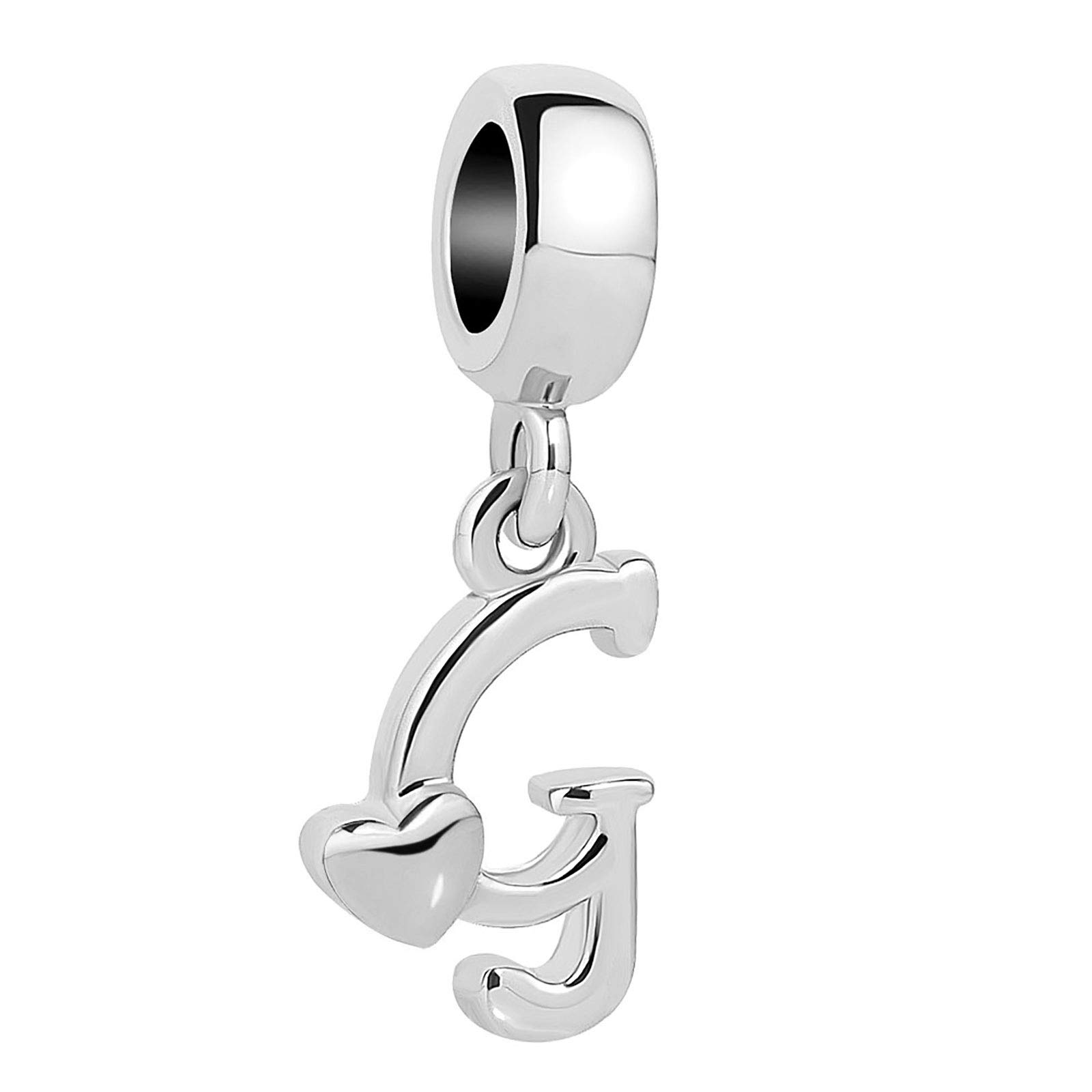 KunBead Jewelry Letter G Initial Charms Cheap Family Love Heart Wife Charms for Women Valentines Sale fits Bracelets