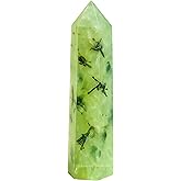 Amazing Gemstone Prehnite Crystal Towers - Natural Healing Crystal Point Obelisk for Reiki Healing and Crystal Grid (3" to 4" INCH)