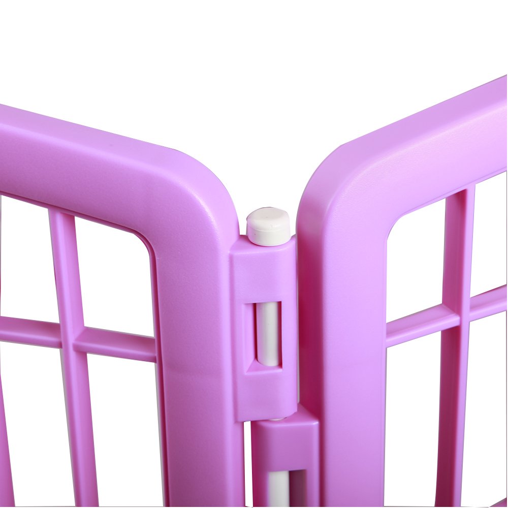 IRIS Exercise 8 Panel Pen Panel Pet Playpen with Door 34 Inch, Pink