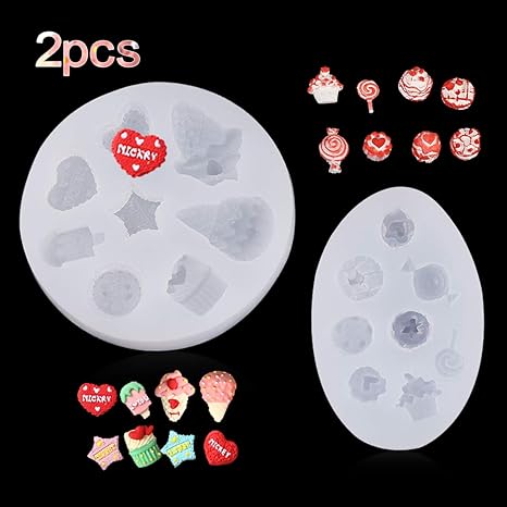 Amazon Co Jp Fineinno 食物 お菓子 アイスクリーム形 キャンディー 形 石鹸 キャンドル 粘土 レジン シリコン モールド Diy 手作り 2種類 2セット お菓子 ホビー