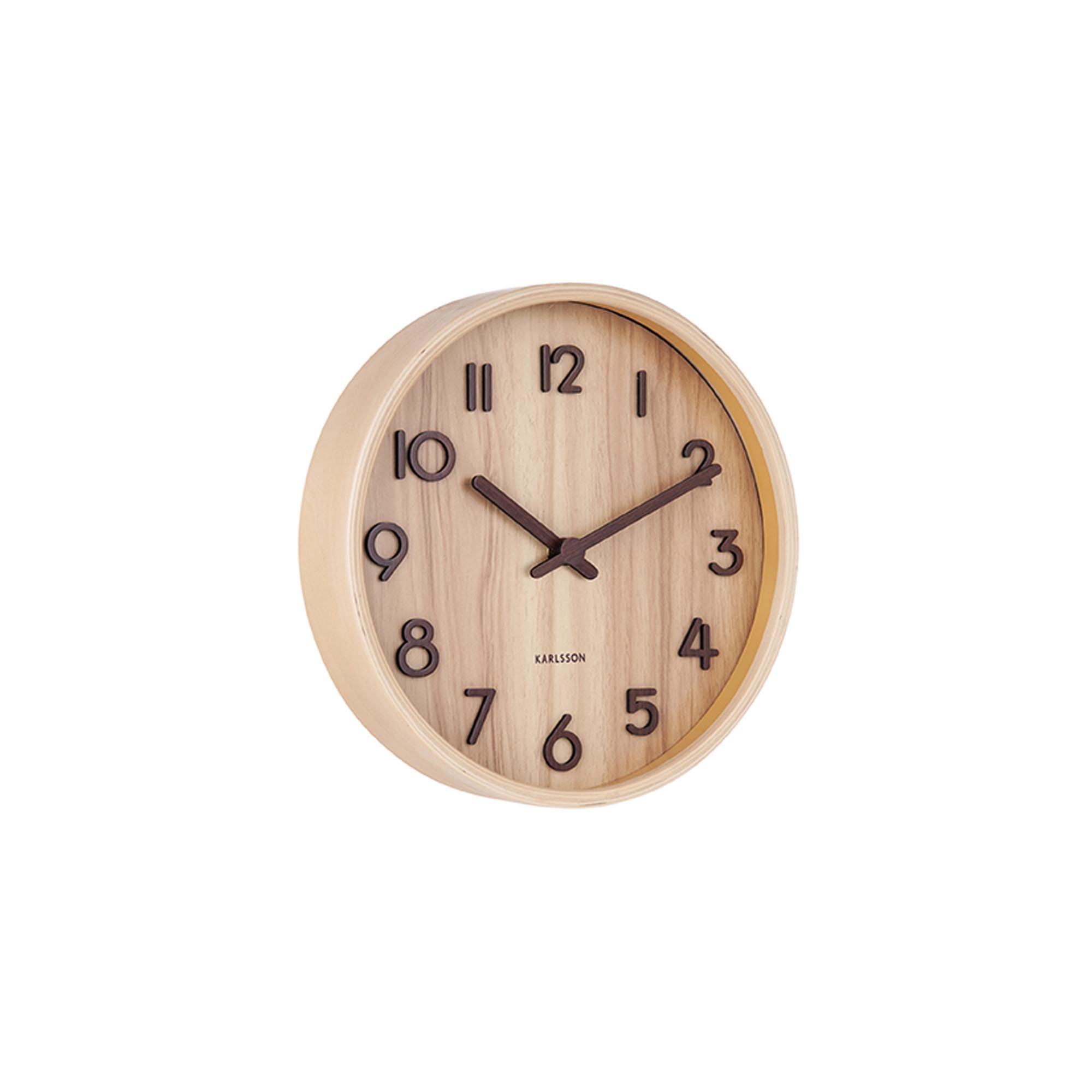 Karlsson KA5808WD Pure Small Round Wall Clock Light Wood Beige D22 x 4.5 cm
