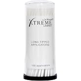 Xtreme Lashes Long-Tipped Applicators, 100 Count | Lash Extension Safe, Applicator Brushes for Cleansing, Priming &amp; Makeup Removal, Precision, Slim, Flexible Tip