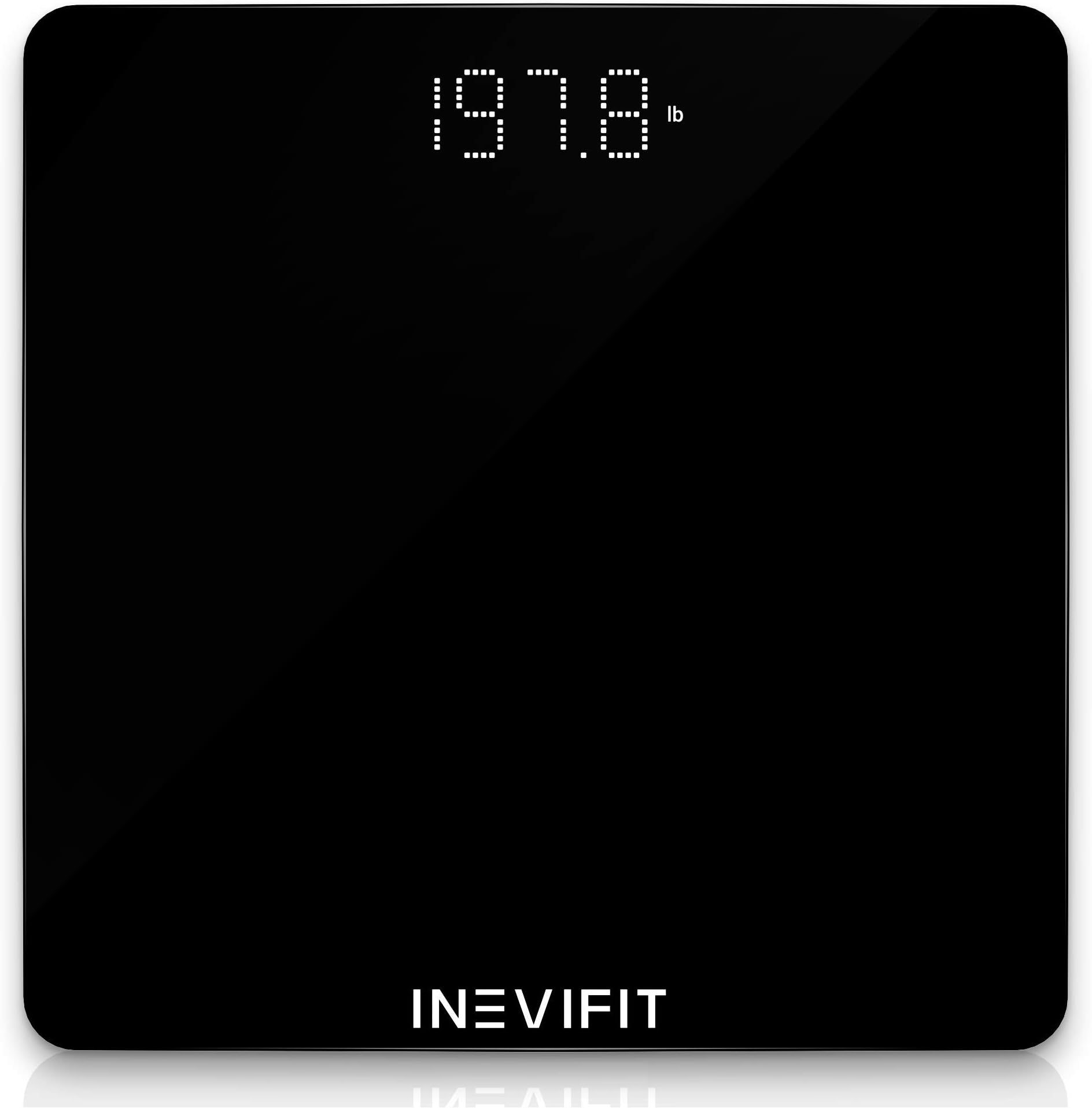 INEVIFITBathroom Scale, Highly Accurate Digital Bathroom Body Scale, Measures Weight for Multiple Users. Includes Batteries