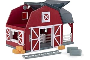 Terra by Battat – 20 Pieces Wooden Animal Barn Toy Set – Farm Animals & Play Fence – Pretend Play for Toddlers & 3+ Years – E