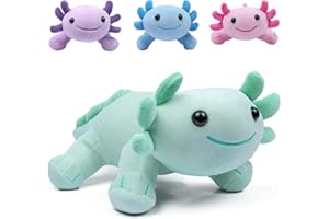 DYBFONO Axolotl Plush Toy, 10.8” Soft Cute Axolotl Stuffed Cotton Plush Pillow Kawaii Salamander Animal for Boys Girls Kids Gift (Green)
