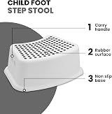 STERUN Plastic Toddler Step Stool Non-Slip Anti-Slip Grey 1-Piece view 2