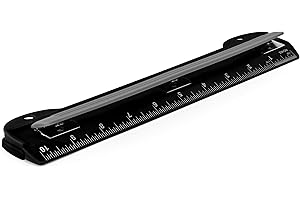 3 Hole Puncher for Binder, Black Portable Hole Puncher for 3 Ring Binder, 3 Sheets Capacity, Removable Chip Tray, 10” Ruler for School, Office - by Enday