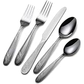 Pfaltzgraff Hoopla Frost 20-Piece Flatware Set 18/10 Stainless | Complete Service for 4, Premium 18/10 Stainless Steel, Ideal for Everyday Dining &amp; Entertaining, Dishwasher Safe