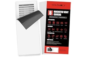 COLEMOLY 8 Pack Magnetic Vent Covers 5.5 X 12inch High Strength Vent Covers for Home Floor Vent Covers Air Vent Covers for Home Ceiling Registers Wall Home RV HVAC and AC Vents