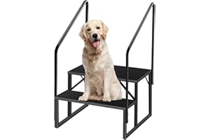 Aysiofdy RV Step Stool, 2 Step Ladder, Hot Tub Steps with 2 Handrails, Heavy Duty Ladder Shelf Bookcase, 5th Wheel RV Mobile Home Stairs for Camper/Porch/SPA Pool/Pet Stairs(1 Pack)