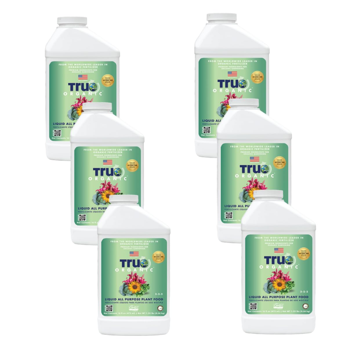 True Organic Liquid All Purpose Plant Food – Organic Fertilizer for Fruits, Flowers, Vegetables, Herbs & Foliage – Indoor & Outdoor Use – 32 fl. oz. – Covers 60 sq. ft.- Case of 6 Image