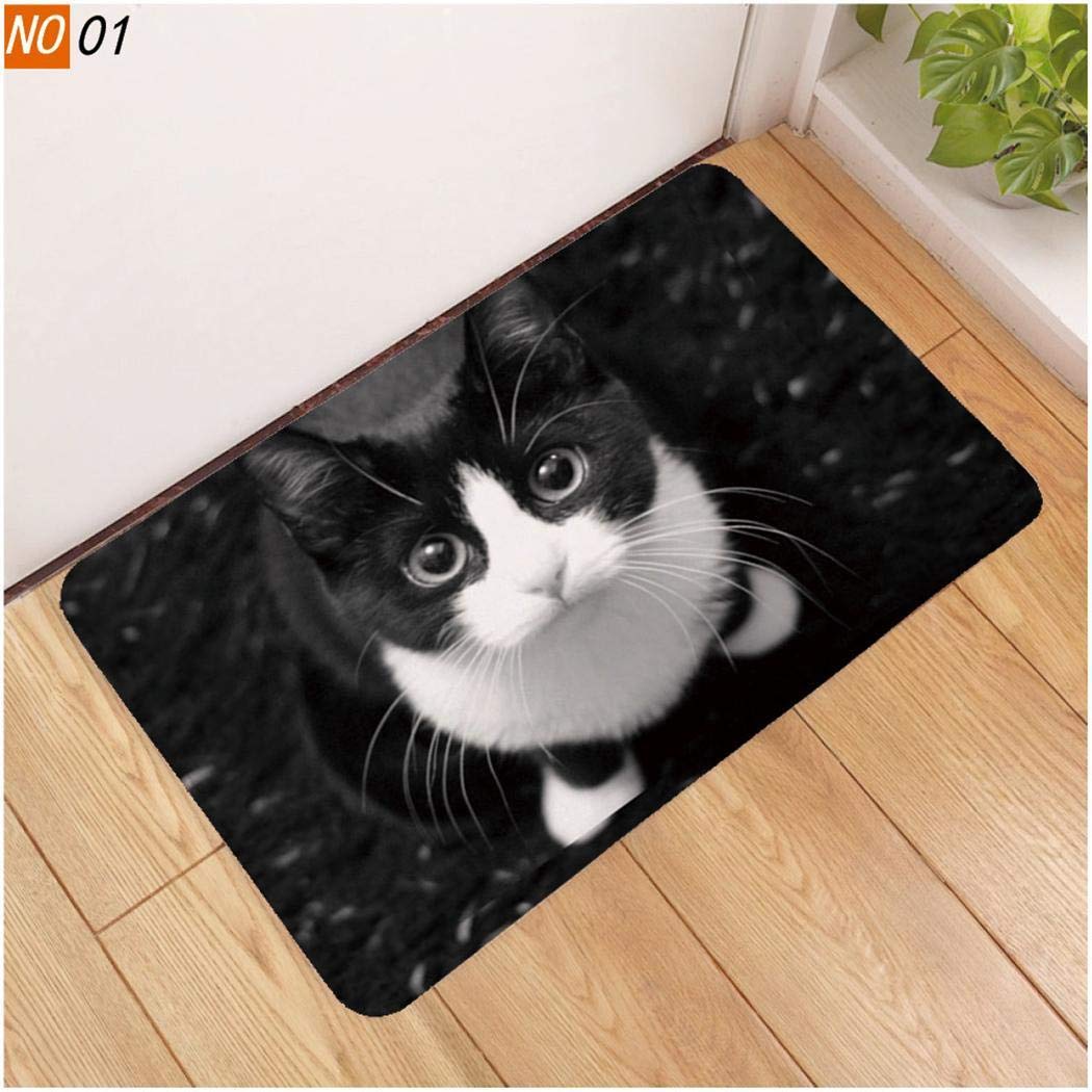 fnemo 1PCS Fashion Water-absorb Floor Bath Mat Charming Cats Memory Foam Anti-slip Floormat Area Rugs