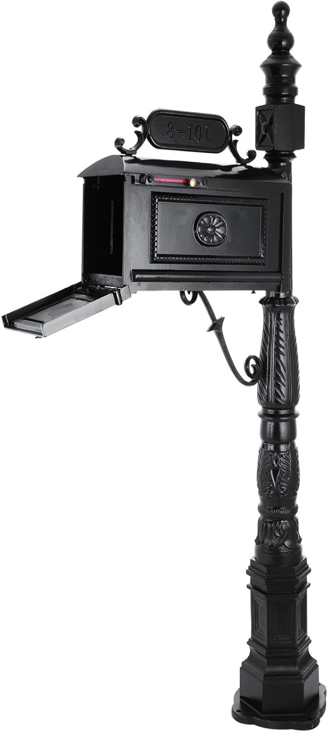 LOVSHARE Cast Aluminum Mail Box Post Classic Decorative ...