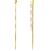 Gold Long Tassel Earrings for Women 18K Gold Plated Women's Tassel Dangle Drop Earrings Long Dangling Earrings