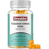 Potassium Gummies, Potassium Chloride for Adults, 60 Servings, Sugar-Free Potassium Supplement, Muscle Relief & Heart Health for Women Men, Electrolyte Balance, Efficient Potassium Supply