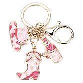 SHTALHST Cowgirl Keychain,Western Bag Charms for Keys Purse Handbag,Western Keychain for Women Cowgirls Birthday Christmas