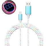 LED Charging Cable,KORABA 6FT Light UP USB Charger Cord with Color Changing Flowing Lights (Color Change Light)