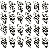 NUOBESTY 50Pcs Alloy Grape Pendant Charms Silver Necklace Charms for Jewelry Making, Necklace Bracelet Keychain, DIY Craft Accessories