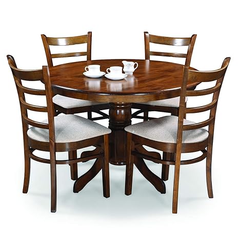 Royaloak Coco Dining Table Set With 4 Chairs Walnut Amazon In Home Kitchen