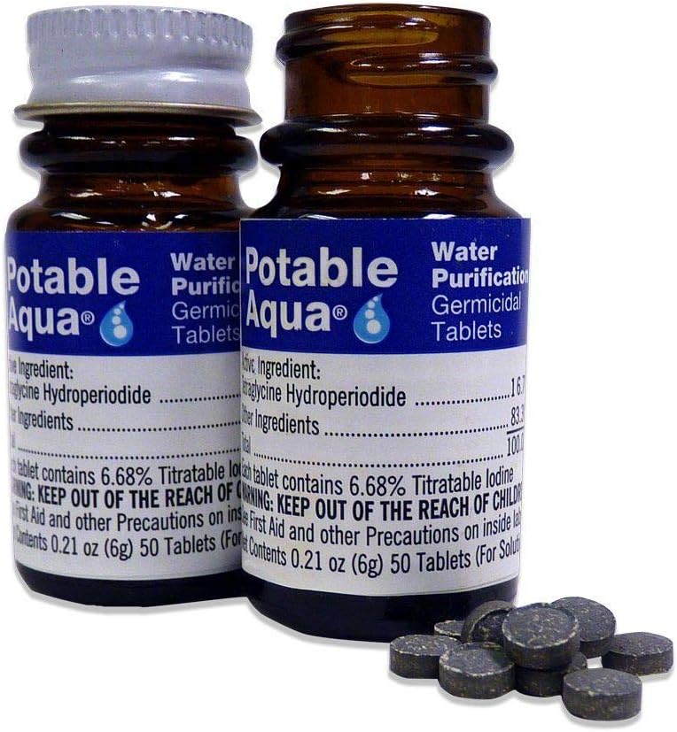Potable Aqua Germicidal Water Purification Tablets - 50 Count Twin Pack : Sports & Outdoors