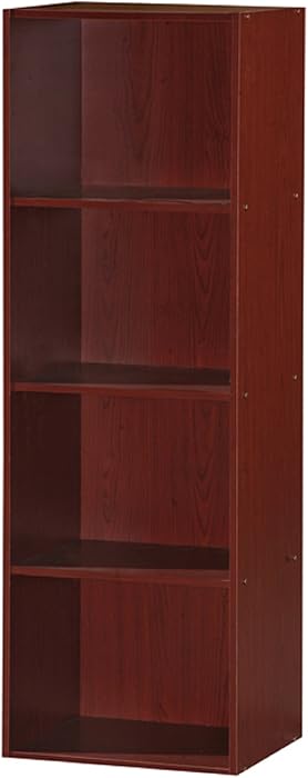 Hodedah 4 Shelve Bookcase, Mahogany
