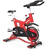 L NOW Indoor Cycling Bike Exercise Bike Stationary Commercial Standard with 40lb Flywheel, Ipad Mount, Soft Cushion, LCD Display, Belt Drive Smooth and Quiet