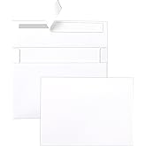 Silunkia White Blank Note Cards and Envelopes 5 x 7 Heavyweight Single Panel Cardstock and A7 Envelopes Printable Self Seal 20 Packs for Wedding Invitations, Birthday, Thank You Cards, Baby Shower
