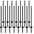 FOREHOGAR Metal Fence Post 4 Feet Black, Pack of 15, T Post for Wire Fence, No Dig Steel U Post Fencing for Lawn Garden Wire Mesh Fence Poles Sign Outdoor Light Duty