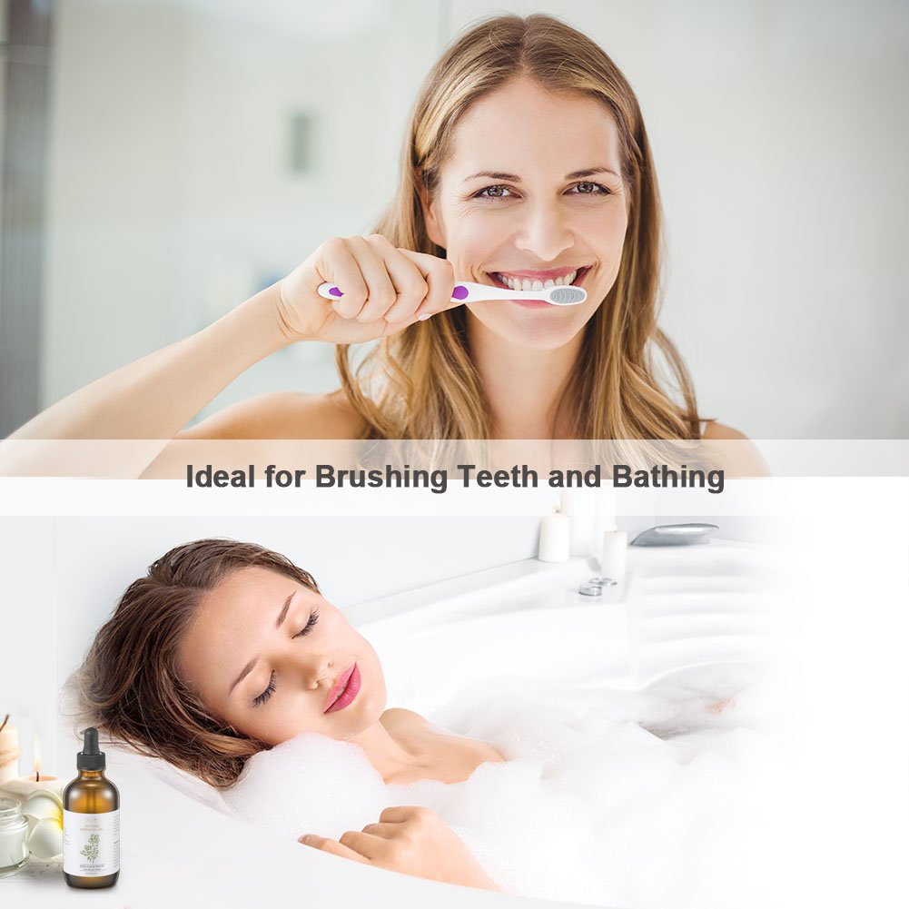 Tea Tree Essential Oil, Large 4 oz Bottle, 100% Pure & Natural, Undiluted Therapeutic Grade, Treats Acne, Cutaneous Skin Tags, Bacterial Infections, Nail Fungus