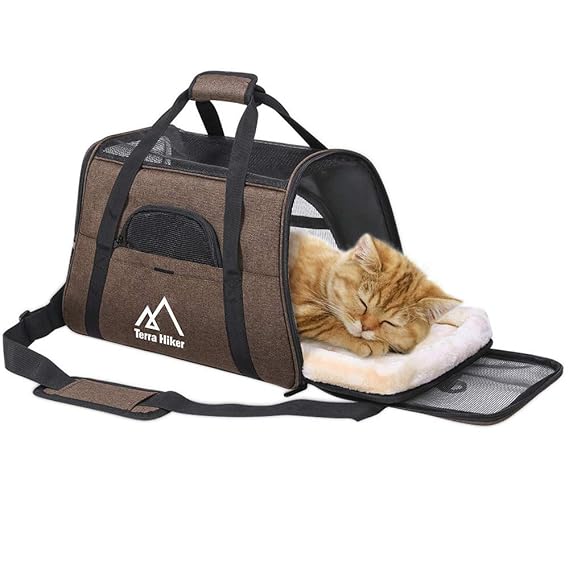 Terra Hiker Cat Carrier, Small Airline Approved Under Seat for Small Dogs and Cats, Travel Bag