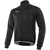 BERGRISAR Men's Cycling Jacket Winter Softshell Fleece Biking Jacket Thermal Running Windbreaker BG011