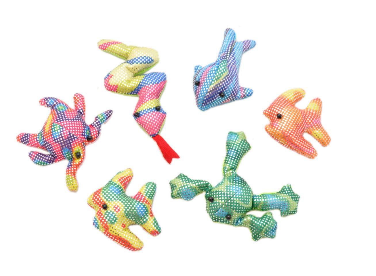 jameitop®Sandtiere 6 STÜCK Tierfiguren Meerestiere Echsen Tiere Drachen Schlange Stofftier gefüllt mit Sand 3-6 Verschiedene kreatives Give-Away für Kinder oder Tombola Preis 3