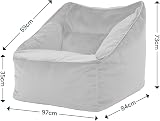 icon Natalia Velvet Bean Bag Chair, Mineral Blue, Large Adult Armchair view 3