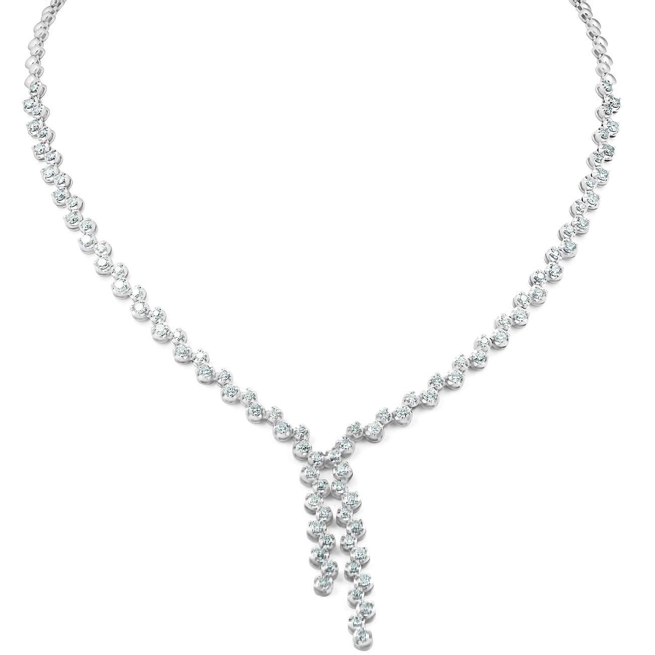 Certified 4.70 Ct Diamond Tennis 14k White Gold Womens Necklace 18" 20 grams